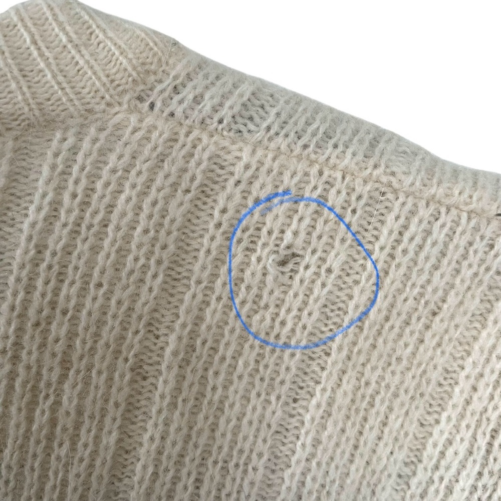 Vintage Cream Lambswool Angora Cardigan Sweater MP - Picture 6 of 8